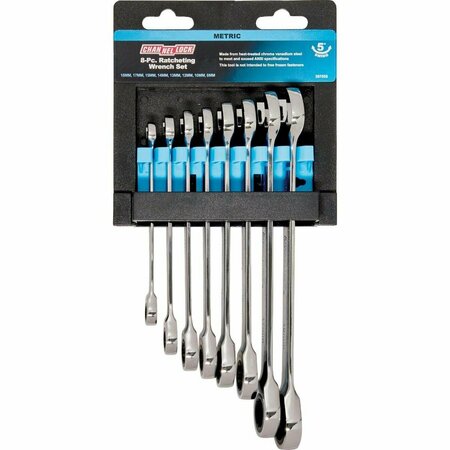 CHANNELLOCK Metric 12-Point Ratcheting Combination Wrench Set 8-Piece 397555